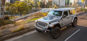 2021 Jeep Wrangler 4xe Driving Down the Street