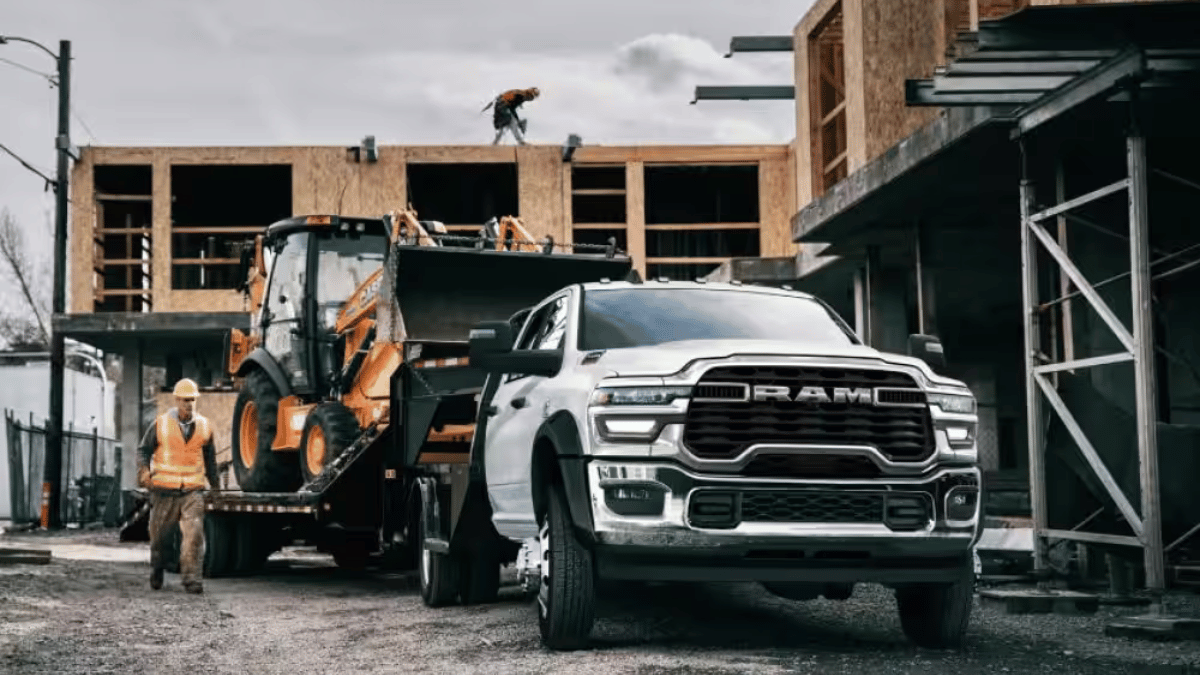 2026 Ram 1500 towing heavy equipment