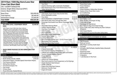 2019 RAM 1500 Big Horn/Lone Star