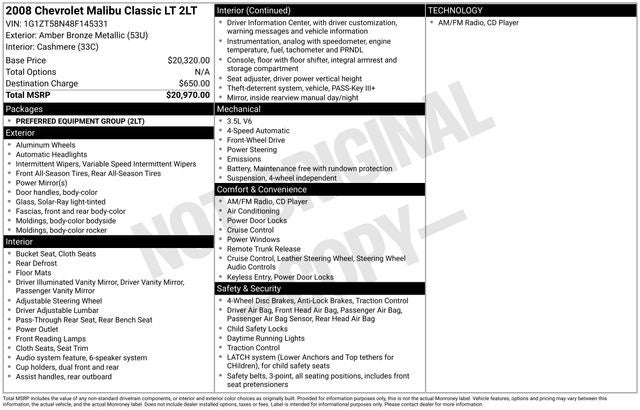 2008 Chevrolet Malibu LT Classic