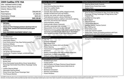 2009 Cadillac STS V6
