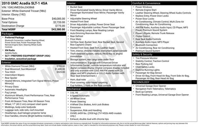 2010 GMC Acadia SLT-1