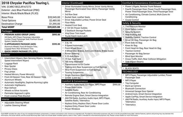 2018 Chrysler Pacifica Touring L