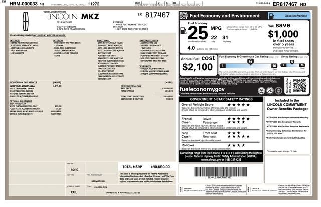 2014 Lincoln MKZ Base