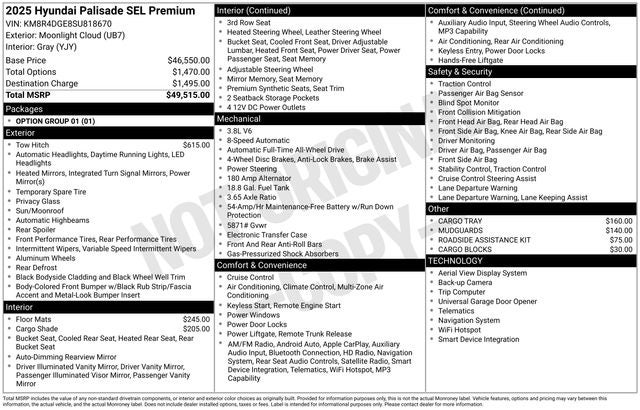 2025 Hyundai Palisade SEL Premium 7 Passenger