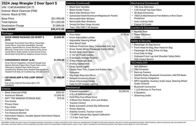 2024 Jeep Wrangler Sport S