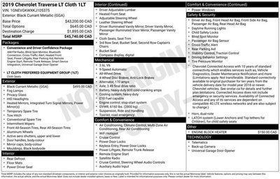 2019 Chevrolet Traverse LT Cloth w/1LT