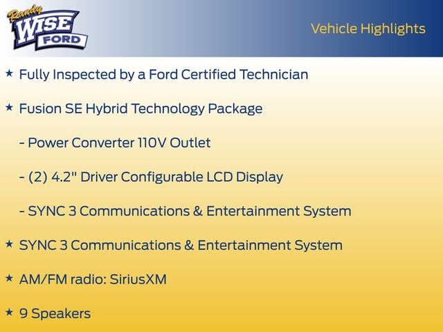 2017 Ford Fusion Hybrid SE