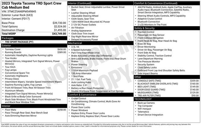 2023 Toyota Tacoma TRD Sport V6