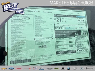 2026 Jeep Wrangler WRANGLER 4-DOOR SPORT S