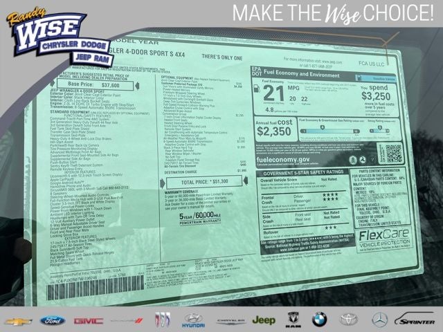 2026 Jeep Wrangler WRANGLER 4-DOOR SPORT S