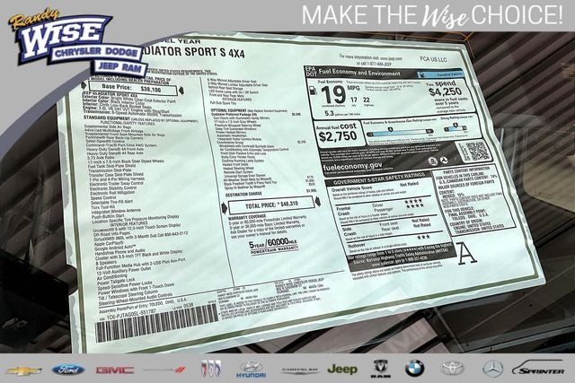 2025 Jeep Gladiator GLADIATOR SPORT S 4X4