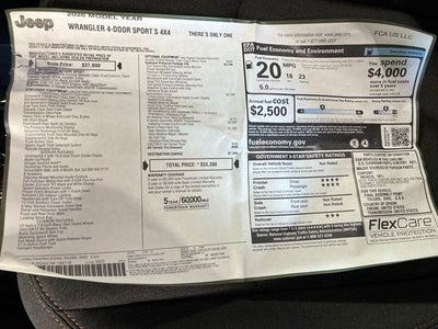 2026 Jeep Wrangler WRANGLER 4-DOOR SPORT S