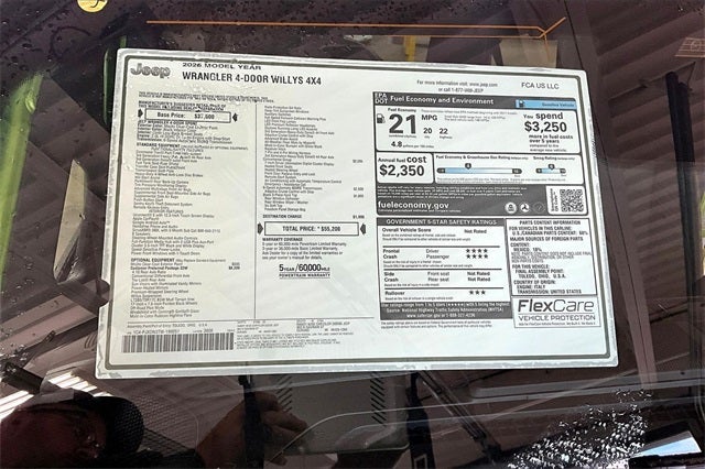 2026 Jeep Wrangler WRANGLER 4-DOOR WILLYS