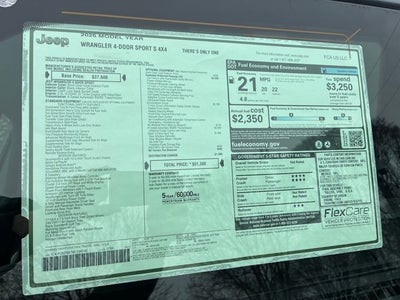 2026 Jeep Wrangler WRANGLER 4-DOOR SPORT S