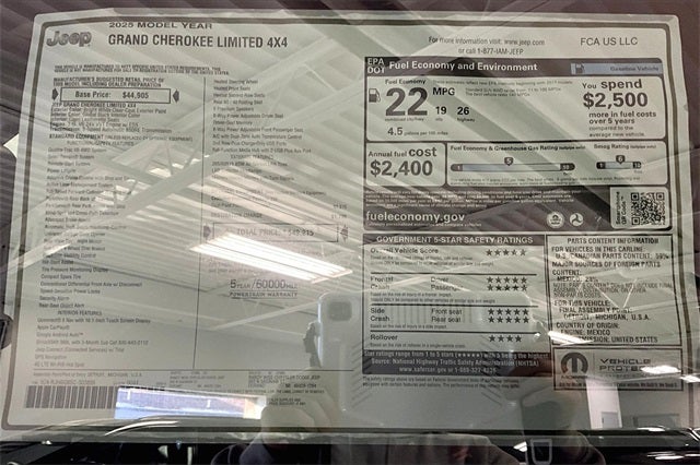 2025 Jeep Grand Cherokee GRAND CHEROKEE LIMITED 4X4