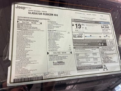 2026 Jeep Gladiator GLADIATOR RUBICON 4X4